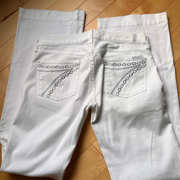 Sold!!7 for All Mankind White Dojo Wide Leg Jeans... Size 29 - Picture 3 of 11